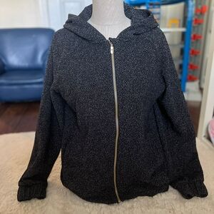 Lululemon Athletica Black and White Patterned Zip-Up Hoodie
